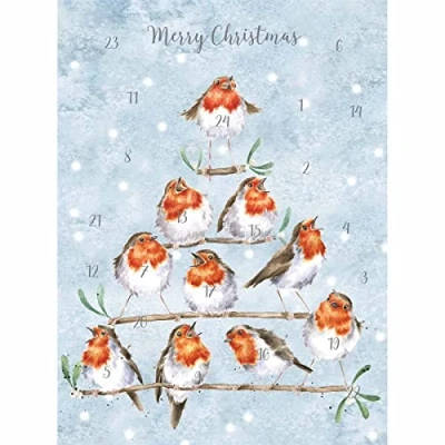 Image of Wrendale Designs &#039;Rockin Robins&#039; Advent Calendar Card