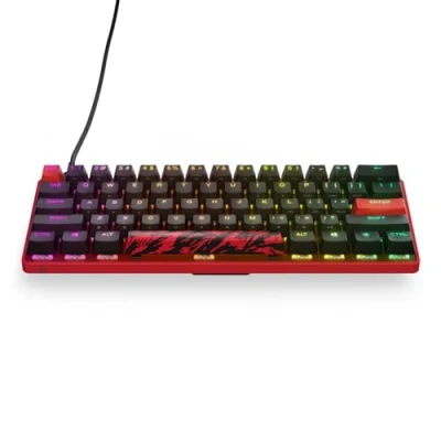 Image of SteelSeries Apex 9 Mini FaZe Clan Edition HotSwap Optical Keyboard 60% Compact Design Switches RGB Customization Double Shot PBT Keycap American QWERTY Layout
