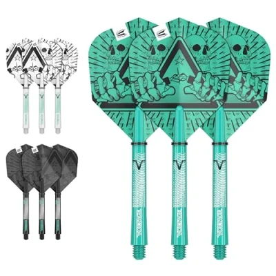 Image of TARGET Darts Rob Cross Ink Design No.6 Dart Flights &amp; Medium (48mm) Shafts Stems 9 and in Total