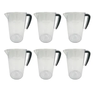 Image of Chabrias Ltd Plastic Jug CE Marked Pitcher UK Made Dishwasher Safe Ideal as a Water jug, Pimms, Punches, Juices &amp; Beer (6, 4Pt/2.2Litre)