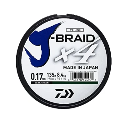 Image of Daiwa Adult J BRAID X4E String Dark Green 0.29mm