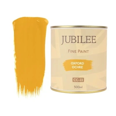 Image of Guild Lane Jubilee Fine Paint Oxford Ochre Furniture, Metal, Fabric, Glass &amp; More Indoor Outdoors Water Based Acrylic 500ml