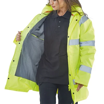 Image of Fleece Lined Traffic Jacket Saturn Yellow 5XL