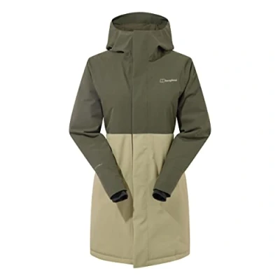 Image of Berghaus Women&#039;s Hinderwick Insulated Waterproof Jacket, Durable, Breathable Rain Coat, Deep Depths Green/Oil Green, 8