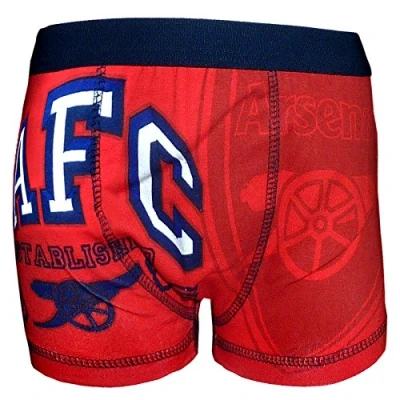 Image of Arsenal FC Official Football Gift 1 Pack Boys Boxer Shorts Red 5 6 Years
