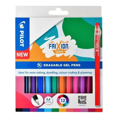 Image of Pilot FriXion Ball Stick Erasable Gel Pens Wallet Assorted (Pack 12)