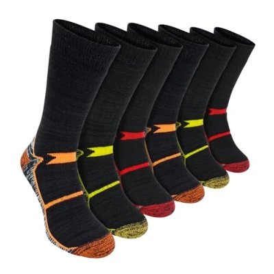 Image of Mens Thermal Work Socks Sock Snob Extra Warm Heavy Duty Thick for Steel Toe Boots (6 11, 6 Pairs)