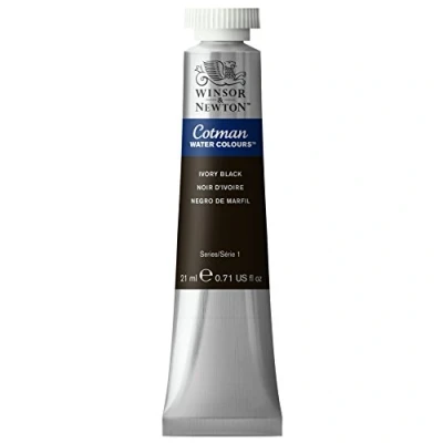 Image of Winsor &amp; Newton 0308331 Water Colour Tube, Ivory Black, 21 ml