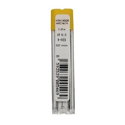 Image of KOH I NOOR Fine Graphite Leads for 0.3mm Diameter 60mm HB Mechanical Pencil