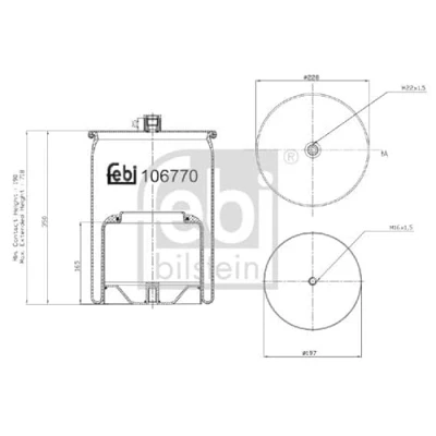 Image of 9603200657, 9603207157, 9613202121, A9603200657, A9603207157 Boot, air suspension FEBI BILSTEIN 106770 Rear Axle