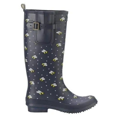 Image of Briers Footwear Rubber Wellingtons Navy Bee Design UK8 EU42
