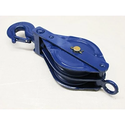 Image of Wire Rope Pulley Block with Hook 0.5 Ton 8MM Cable (Double Sheave Heavy Duty)