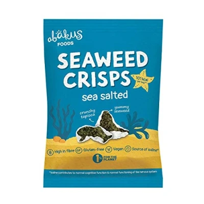Image of 24 x Abakus Food Natural Sea Salted Seaweed Crisps 18g