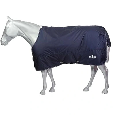 Image of Saxon Defiant 600D Standard Neck Lite Horse Rug, Navy/White, 5&#039;9