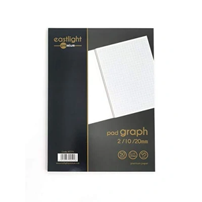 Image of Eastlight A4 Professional Graph Pad 50 Sheets 95gsm Premium Quality Paper, Printed 2/10/20mm