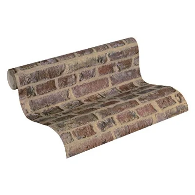 Image of A.S. Création Brick Wallpaper Elements Non Woven 10.05 m x 0.53 Brown Red Beige Made in Germany 371611 37161 1