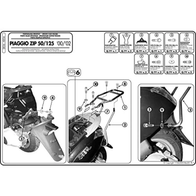 Image of Givi Monolock Top Case Rack for Piaggio Zip 2 (00 )