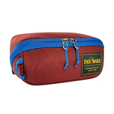 Image of Tatonka Toiletry Bag Square Zip Pouch S (1L) Hinged Wash with 2 Mesh Pockets PFC/PFAS Free 8 x 19 7 cm (Tango)