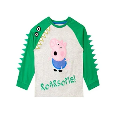 Image of Peppa Pig Boys George Long Sleeved Top Grey Age 7 to 8 Years