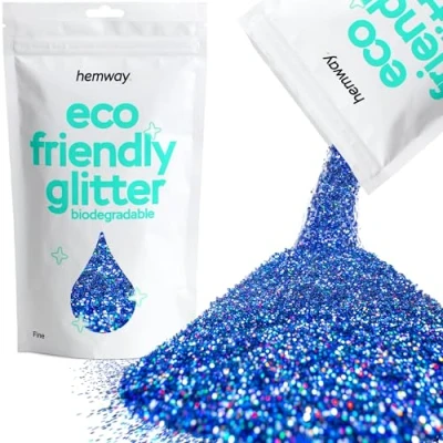 Image of Biodegradable Glitter Sapphire Blue Holographic Eco Friendly Plant Based Bio Fine for Face Body Hair Craft Resin Festival Makeup Eyeshadow 100g / 3.5oz