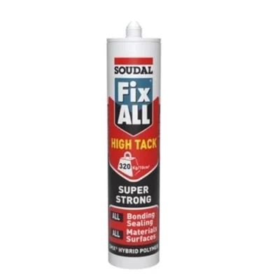 Image of Soudal Fix ALL High Tack Hybrid Polymer Bonding Sealant Adhesive &amp; Filler Super Strong Technology Cartridge 290ml (Anthracite)