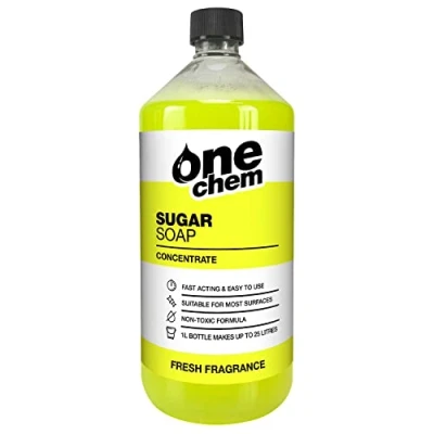 Image of One Chem Sugar Soap Concentrate 1 Litre Cleaning Walls, Grease, Grime, Dirt and Stain Remover, Kitchen Degreaser, Versatile Cleaner