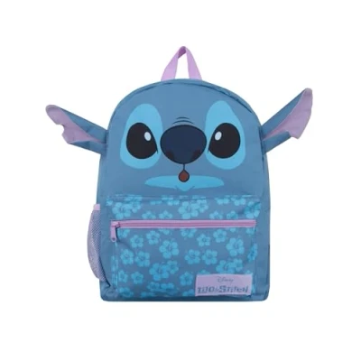 Image of Disney Stitch Backpack Girls With 3D Ears School Bag Bags For One Size Blue