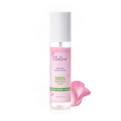 Image of ClaRose 100% Natural Organic Rose Water Hydrating and Purifying Vegan Toner, 150 ml