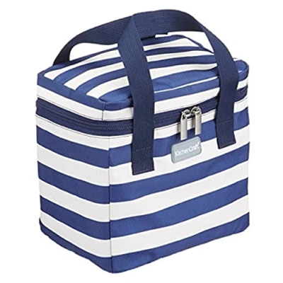 Image of KitchenCraft 5 Litre Tall Lulworth Nautical Stripe Lunch And Snack Cool Bag