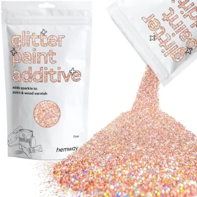 Image of Glitter Paint for Walls Rose Gold Holographic Additive Emulsion Latex Acrylic Sparkles Fine Interior Painting 100g / 3.5oz