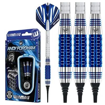 Image of WINMAU Andy Fordham 20 gram Softip Tungsten Darts Set with Flights and Stems (Shafts)