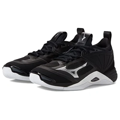 Image of Mizuno 430294.9073.12.0950 Wave Momentum Women&#039;s Volleyball Shoe 9 1/2 (0950), Black Silver, 7 UK