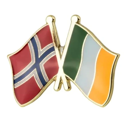 Image of Norway &amp; Ireland Irish National Friendship Flag Metal Enamel Pin Badge