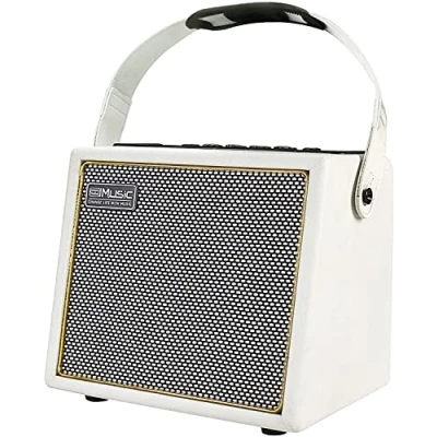 Image of Coolmusic BP MINI Acoustic Guitar Amplifier, 30 Watt Bluetooth Speaker Rechargeable Portable Amp with Reverb Chorus Effect,3 Inputs，USB Charging Interface White