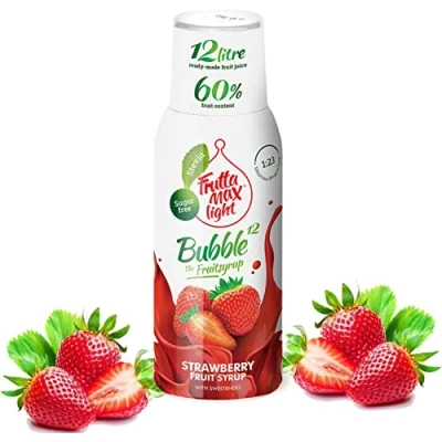 Image of Light Low Carb Fitness Syrup by FruttaMax Zero Sugar with Stevia 60% Fruit Content 500ml (Strawberry Light)