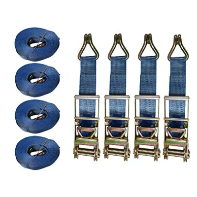 Image of Tie Down Ratchet Straps 10T 75MM 10M X4 (Cargo Lashing Rack Load J Claw)