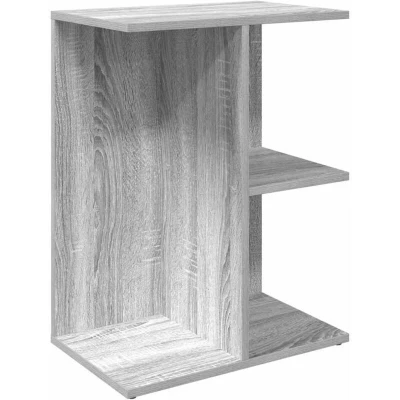 Image of vidaXL Bedside Table Nightstand Grey Sonoma 46.5x29x61 cm Elegant Engineered Wood Bedroom Storage Furniture