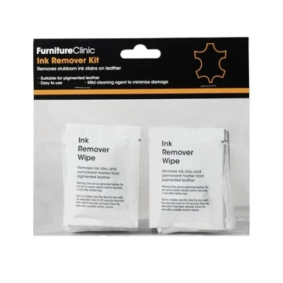 Image of Furniture Clinic Leather Ink Remover Kit Effectively Remove Pen &amp; Stains from Furniture, Clothing, Car Seats, Shoes More Removes Ball Point Pen, Felt Tip Permanent