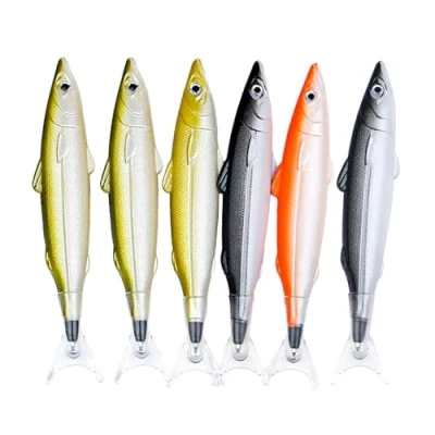 Image of 6 Pack Pens Fishing Party Ballpoint Pen Fish Shaped Creative Stationery Office Supplies