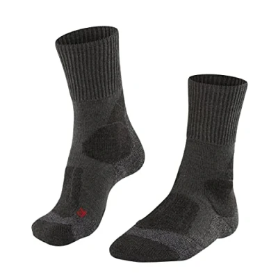 Image of FALKE Mens Tk1 Adventure Wool Thick Anti blister 1 Pair Hiking Socks, Grey (Asphalt Melange 3180), 5.5 7.5 EU