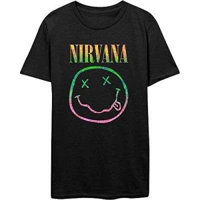 Image of Nirvana Sorbet Ray Smile Official Tee T Shirt Mens Unisex (Small) Black