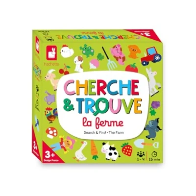 Image of Janod My First Seek and Find Farm Theme Board Game for Children Observation From 3 Years, J02454