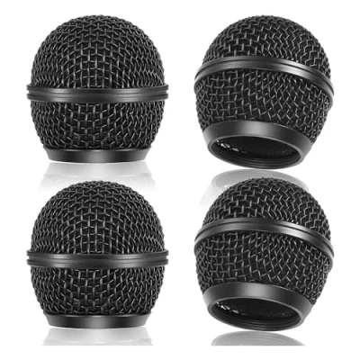 Image of Lckiioy 4PCS Mic Grille Replacement Mesh Microphone Grill for SM58 Wireless &amp; Wired Mics Black
