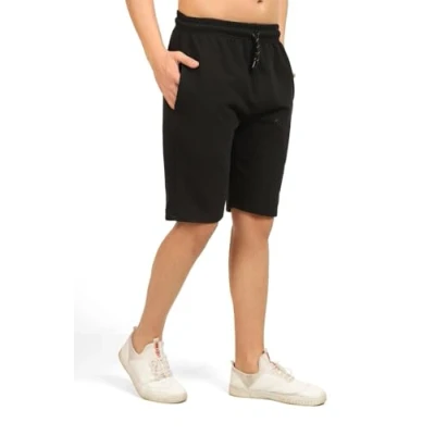 Image of COMEOR Sports trousers, men&#039;s short shorts, jogging bottoms, running summer cotton training Bermuda fitness black, XXXXL
