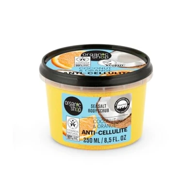Image of Organic Shop Anti Cellulite Sea Salt Body Scrub. Coconut &amp; Orange, 250 ml