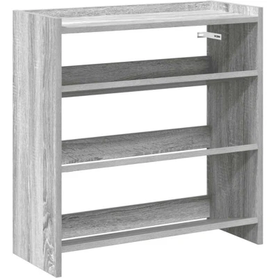 Image of vidaXL Grey Sonoma Shoe Rack 60x25x62cm Engineered Wood Modern Entryway/Hallway Organizer with Shelves