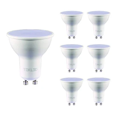 Image of TEKLED® GU10 LED Bulbs Energy Saving 7W Light Bulb 50W Halogen Spotlight Equivalent 120 Wide Beam Angle MR16 6500K 560LM NONDIMMABLE 6 Pack Daylight