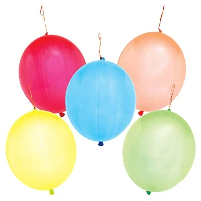 Image of Baker Ross FX617 Rainbow Colours Punching Balloons Pack of 10, Party Bag Fillers for Kids