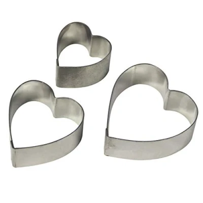 Image of PME HT267 Stainless Steel Heart / Arum Lily Cutters, Set of 3, Silver, 3 x 1.2 cm