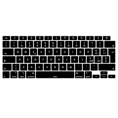 Image of MiNGFi Italian Silicone Keyboard Cover for MacBook Air 13&quot; Touch ID Model M1 A2337 A2179 (2020+) EU/ISO layout Black